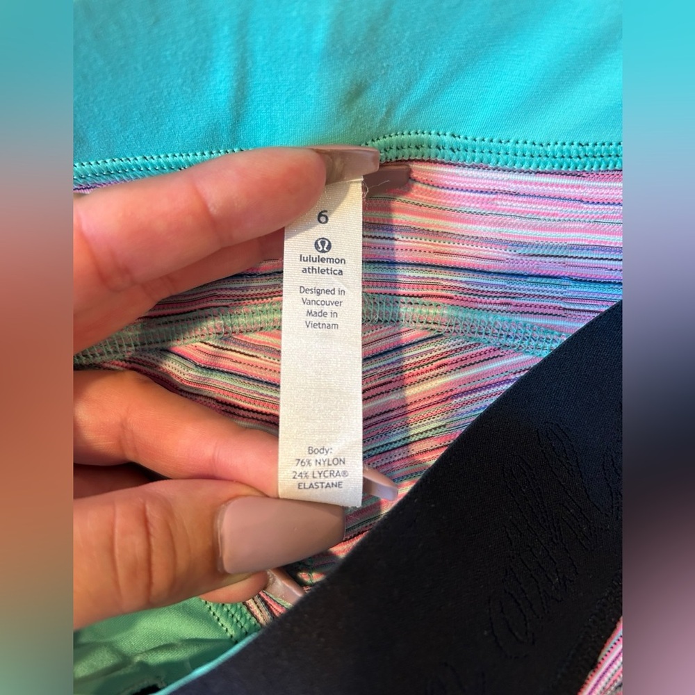 Lululemon What The Sport Short Pink Blue Stripe 6 - Picture 6 of 13
